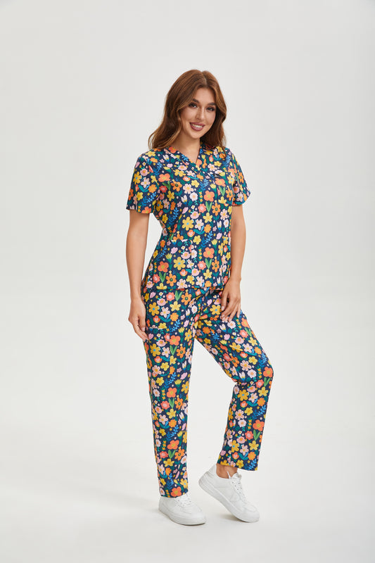 Floral Twinkle scrub set