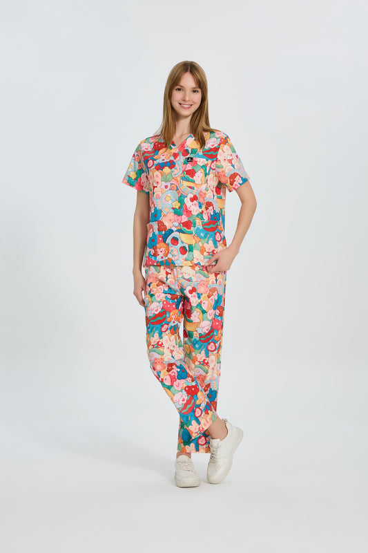 Candy Carnival Scrub Top