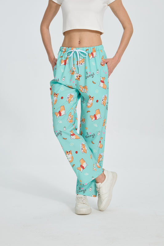 Corgi Party Scrub Pant