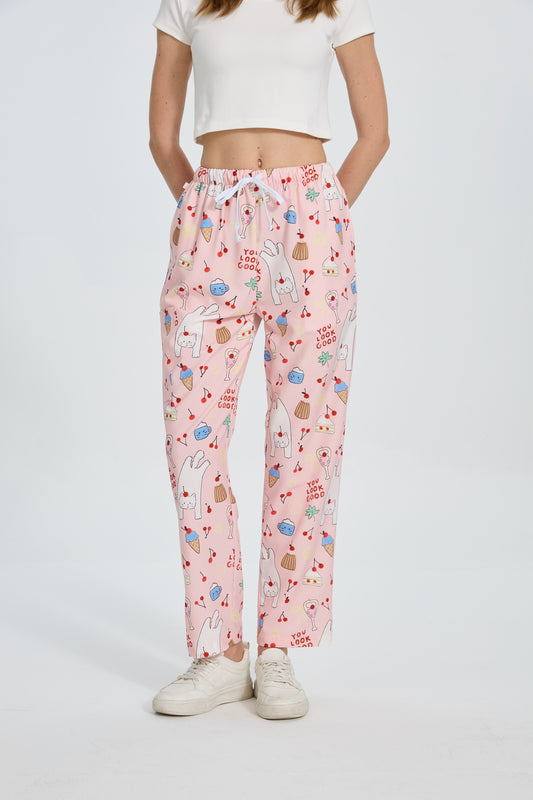 Cherry Meow Scrub Pant