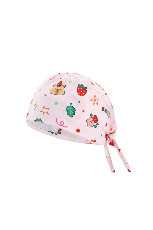 Strawberry capy surgical cap-tie back(cotton)