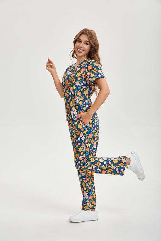 Floral Twinkle scrub set