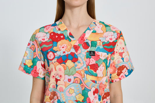 Candy Carnival Scrub Top
