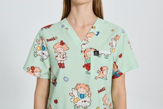 Honey Hello Scrub Top